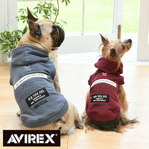 AVIREX アヴィレックス アビレックス A.N.Gパッチ＆プリントパーカー | フーディ 犬服 ドッグウェア 23a 秋冬