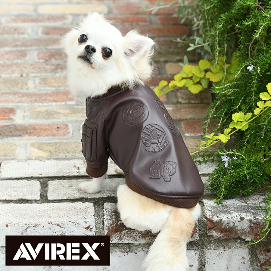 AVIREX アヴィレックス アビレックス フェイクレザータイプMA-1トップガン | アウター コート 合皮 犬服 ドッグウェア 23a SALE
