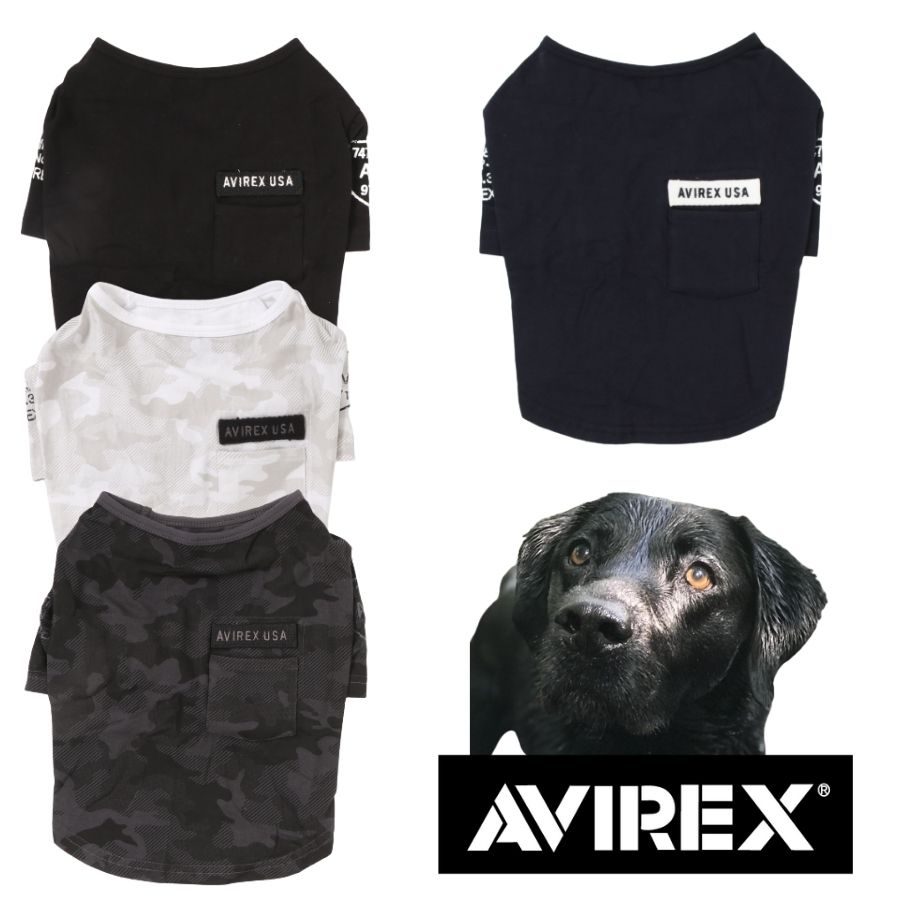 15％クーポン付 AVIREX ファティーグTシャツ 犬服 中型犬 大型犬 かわいい おしゃれ かっこいい トップス Tシャツ シャツ 抗菌防臭 抜け毛拡散防止 ルームウェア アビレックス アヴィレックス