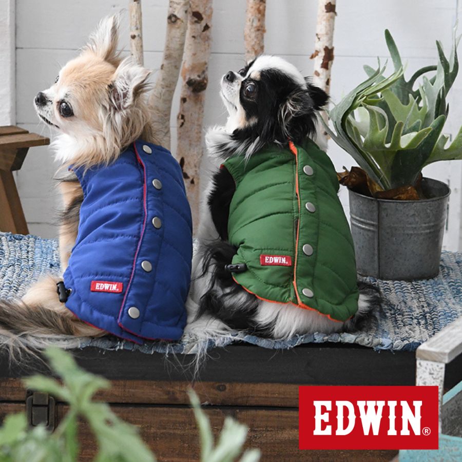 楽天雑貨ネットオンライン　楽天市場店EDWIN エドウイン リバーシブルベスト 犬服 アウター 背中開き 袖無し 22a SALE