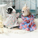 秋冬新作 LAURA ASHLEY ローラアシュレイ 裏起毛ダブルフリルワンピース | ワンピース 犬服 ドッグウェア 24a