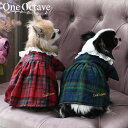秋冬新作 ONE OCTAVE ワンオクターブ ワンオクターヴ ラッフルカラーチェックワンピ | ワンピース 犬服 ドッグウェア 24a