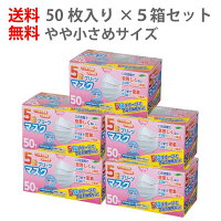 【5箱セット/全250枚】送料無料 5段プリーツマスク やや小さめ 50枚入り | 不織布 花粉 乾燥 日焼け 防止 全国マスク工業会 アレルギー 対策 予防 使い捨て 立体 女性 子ども 子供 快適 業務用 スモール 備品 備蓄 息 小さい 女性用 ky 衛生 15cm