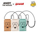 ねずみのANDY ネック ショルダーフェイス | gowell ゴーウェル 肩掛け 首下げ ポーチ サコッシュ スマホショルダー ネックストラップポーチ ネック...