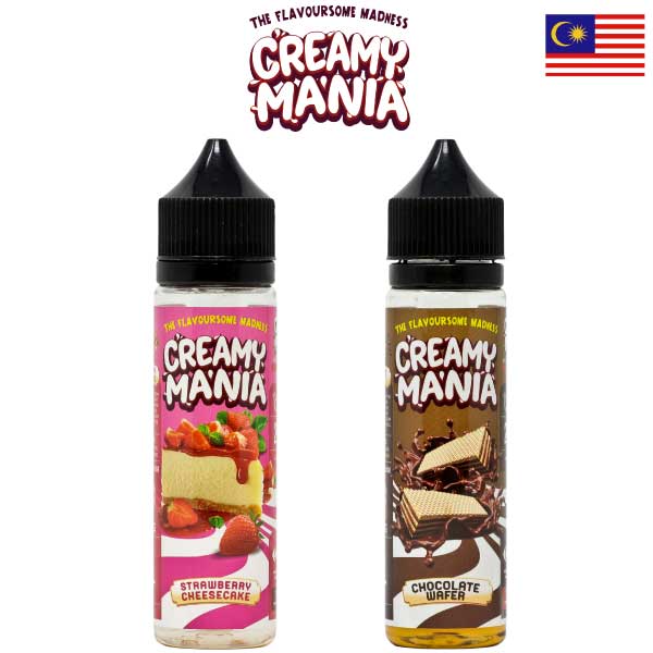 送料無料 CREAMY MANIA 60ml | リキッド 電子タバコ 電子たばこ 正規品 禁煙 vape ベイプ フレーバー 海外 マレーシア 海外リキッド 外国製 マレーシア製 クリーミーマニア スイーツ ストロベリーチーズ