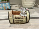【ガーデンミニポット】トノーシャトンポット 3989 穴ありねこ 猫 ネコ 多肉植物 ガーデンアクセサリー 可愛い 動物 バレル