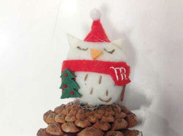 【クリスマス】フェルトピック　オウル　ふくろう　DP7637ガーデンピック　サインピックナチュラル　雑貨　雪だるま　室内　植木鉢