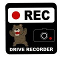 セーフティサイン セーフティーサイン マグネット クマ くま 熊 ベアー REC 録画中 ドライブレコーダー Drive Recorder ブラック アニマル 動物 煽り運転 あおり運転 対策 自動車