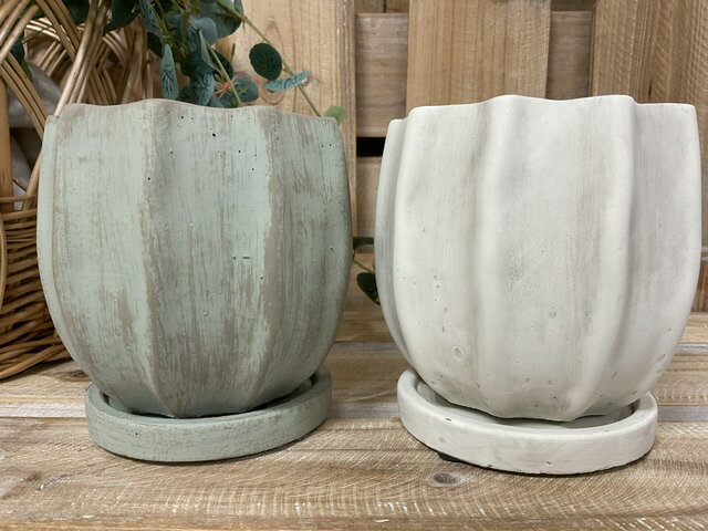 （受け皿付）ドレープロングポットSW植木鉢 プランター　鉢植え 可愛い植木鉢　小さい植木鉢　小さいポ..