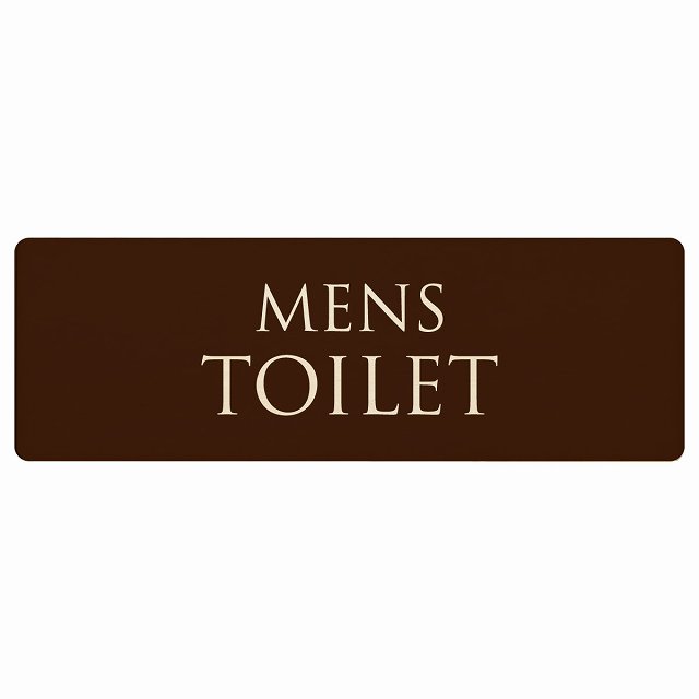 トイレ プレート 木製 MENS 文字タイプ ブラウン ナチュラル 長方形 12x4cm ドア サインプレート ピクトサイン トイレマーク表示 案内 注意 施設 御手洗 TOILET 安全対策