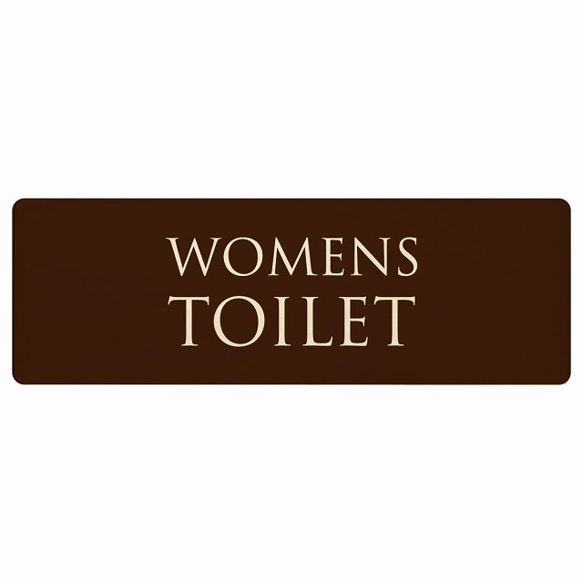 トイレ プレート 木製 WOMENS 文字タイプ ブラウン ナチュラル 長方形 27x9cm ドア サインプレート ピクトサイン トイレマーク表示 案内 注意 施設 御手洗 TOILET 安全対策