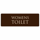 トイレ プレート 木製 WOMENS 文字タイプ ブラウン ナチュラル 長方形 27x9cm ドア サインプレート ピクトサイン トイレマーク表示 案内 注意 施設 御手洗 TOILET 安全対策