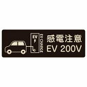 EV車 充電 充電ステーション プレート 木製 車&バッテリー EV 200V ブラック 長方形 18x6cm 安全対策 注意喚起 感電注意 サインプレート チャージ 電気自動車 充電ポート 充電スタンド 充電ステーション ピクトサイン 表示 案内 場所 看板