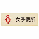 トイレ プレート 木製 女子便所 アウトラインタイプ 漢字表記 女性 長方形 12x4cm ドア サインプレート ピクトサイン トイレマーク表示 案内 学校 保育所 幼稚園 職員 御手洗 TOILET