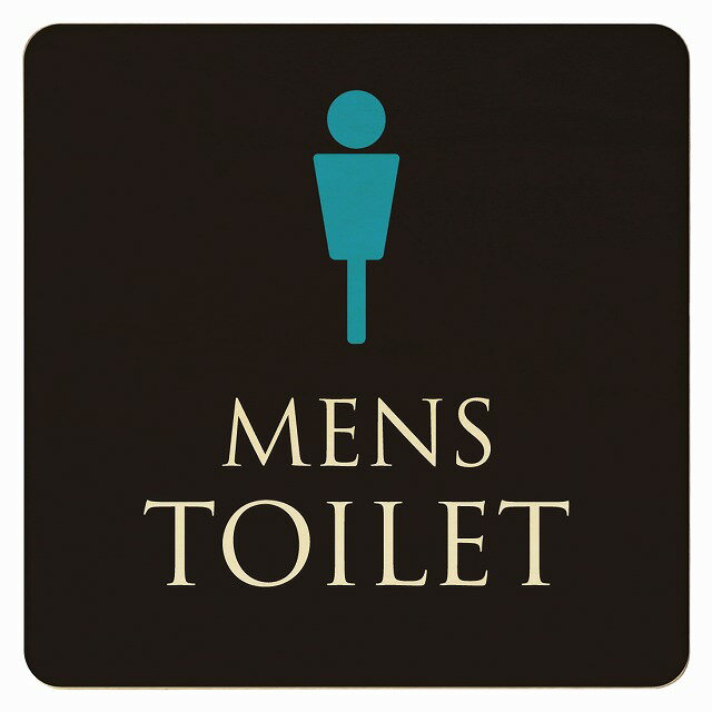 27x27cm トイレ 御手洗 TOILET トイレマーク ブラック＆カラー MENS ピクトサイン 木製ドアサイン ドア..