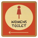 27x27cm トイレ 御手洗 TOILET トイレマーク レトロ デザイン WOMENS 左 ピクトサイン 木製ドアサイン ドアプレート インテリア 施設 案内 1