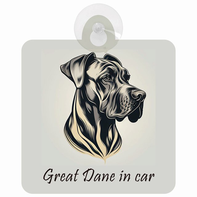 Great Dane 졼ȥǡ A  륬饹 ץ DOG IN CAR