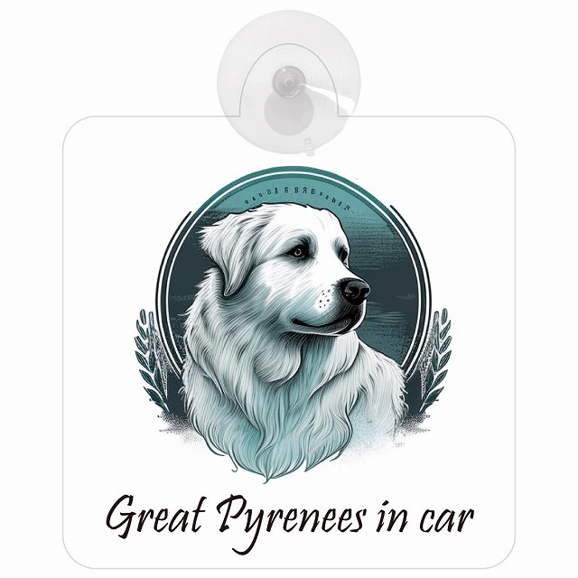 Great Pyrenees 졼ȥԥˡ B  륬饹 ץ DOG IN CAR