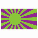 210x121mm 旭日旗 グリーン パープル 国旗 ステッカー カッティングシート シール National Flag 国 旗 塩ビ製(3)