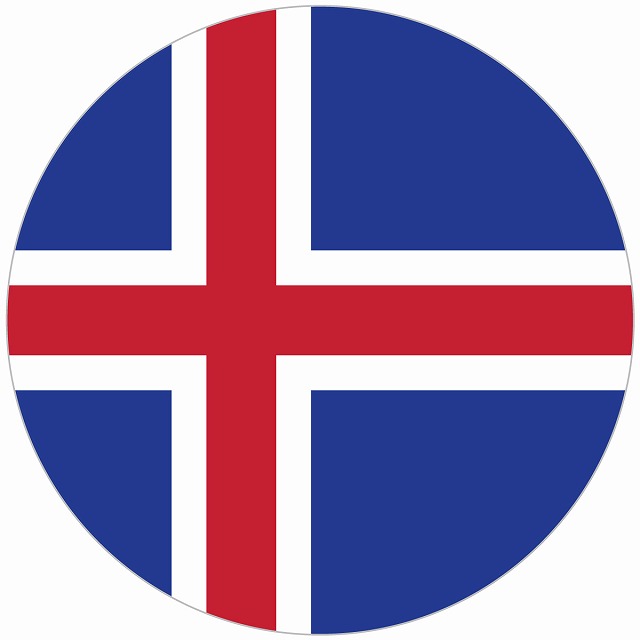 アイスランド 国旗 ステッカー カッティングシート シール National Flag 丸型 直径13 給油口 カーステッカーround type