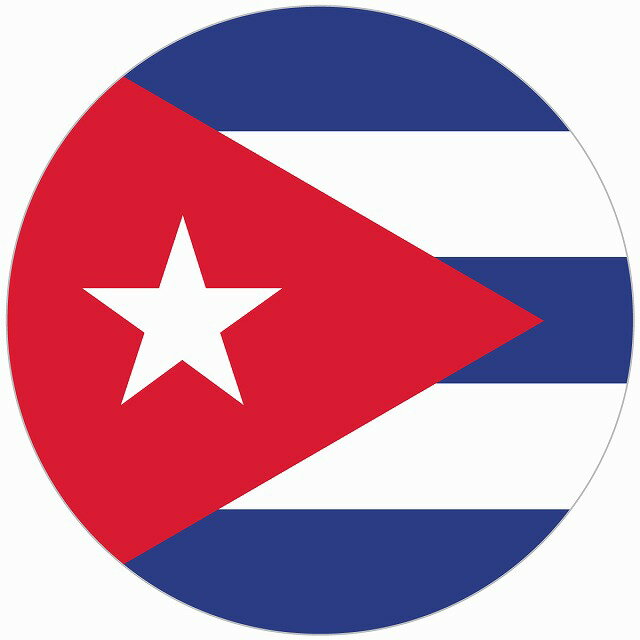 キューバ 国旗 ステッカー カッティングシート シール National Flag 丸型 直径13 給油口 カーステッカーround type 1