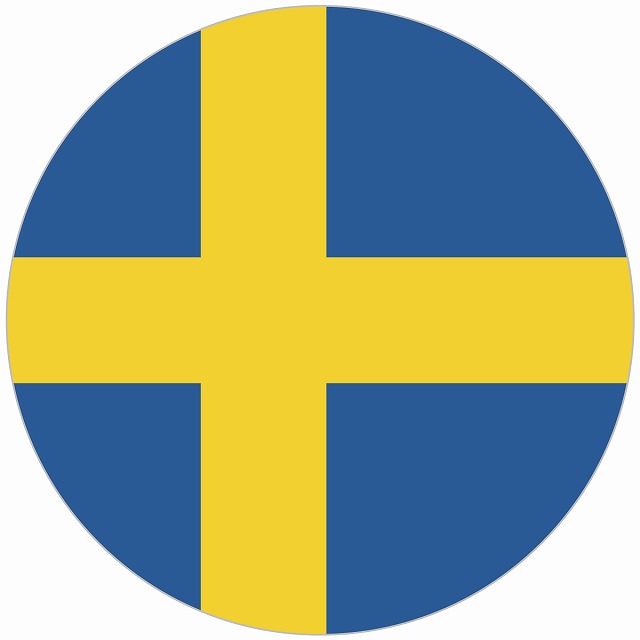 スウェーデン 国旗 ステッカー カッティングシート シール National Flag 丸型 直径13 給油口 カーステッカーround type