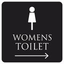 27x27cm トイレ 御手洗 TOILET トイレマーク ブラック ホワイト WOMENS 右 ピクトサイン ステッカー シール カッティングシート 塩ビ製 サイン ウォールステッカー インテリア 施設 案内