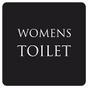 9x9cm トイレ 御手洗 TOILET トイレマーク ブラック ホワイト WOMENS ピクトサイン ステッカー シール カッティングシート 塩ビ製 サイン ウォールステッカー インテリア 施設 案内