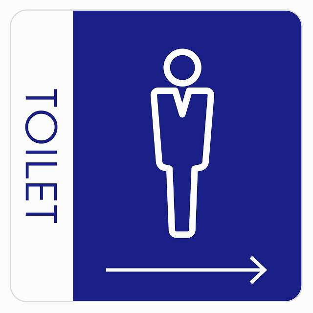 9x9cm トイレ 御手洗 TOILET トイレマーク L1男右ピクトサイン ステッカー シール カッティングシート 塩ビ製 サイン ウォールステッカー インテリア 施設 案内