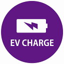 EV Charge バッテリー デザイン タイプ パープルホワイト 電気自動車 充電 チャージ 充電ポート 充電ステーション ステッカー 直径13cm カーステッカー PHEV