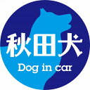 Dog in car ドッグインカー ステッカー カーステッカー 秋田犬 レトロ書体 ブルー カッティングシート シール 煽り運転対策
