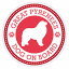 セーフティサイン ステッカー Dog on board GREAT PYRENEES グレート・ピレニーズ レッド 直径13cm あおり運転 対策 カーステッカー 煽り運転対策 自動車用 650円