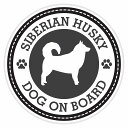 セーフティサイン ステッカー Dog on board SIBERIAN HUSKY シベリアンハスキー ブラック 直径13cm あおり運転 対策 カーステッカ...