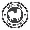 セーフティサイン ステッカー Dog on board Pekingese ペキニーズ ブラック 直径13cm あおり運転 対策 カーステッカー 煽り運転対策 自動車用