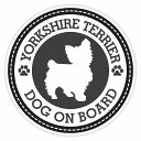 セーフティサイン ステッカー Dog on board YORKSHIRE TERRIER ヨークシャー テリア ブラック 直径13cm あおり運転 対策 カーステッカー 煽り運転対策 自動車用