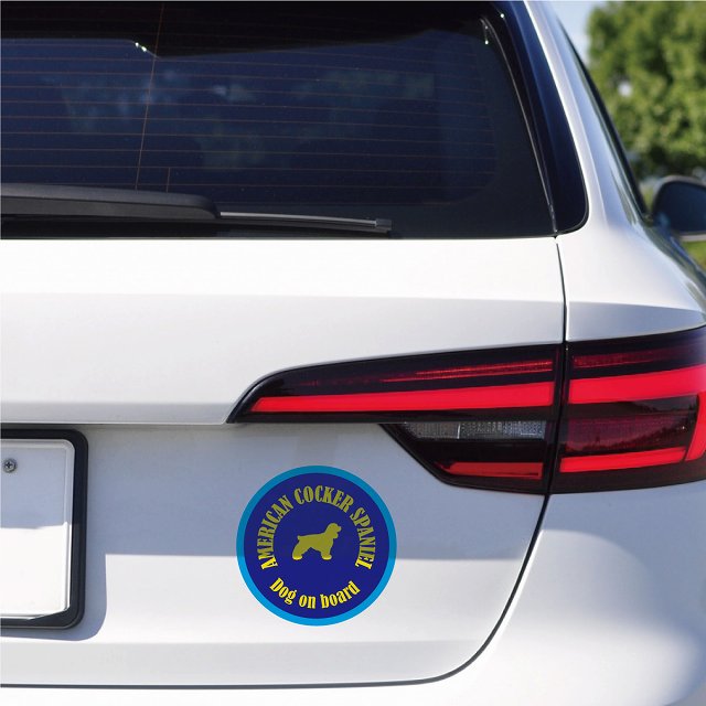 セーフティサイン ステッカー カラフル Dog on board 丸型 パピヨン ホワイトブラック 直径13cm あおり運転 対策 カーステッカー 給油口 リア ウインドウ 2