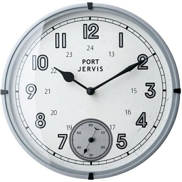 【訳あり】壁掛け時計 Portjervis ポートジャービス グレー 置き時計 おしゃれ インテリア 北欧 秒針 かっこいい 時計 インターフォルム