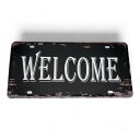 WELCOME ウエルカム ナンバープレート 看板 メタル ブリキ アンティーク レトロ 壁飾 おしゃれ かっこいい(3)