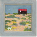 絵画 アンナ ウィルソン 【シーサイド スナッフル】 インテリア 額入り 壁掛け アート リビング 風景画 犬 動物 北欧 引越し祝い ギフト トイレ 飾り 開店祝い