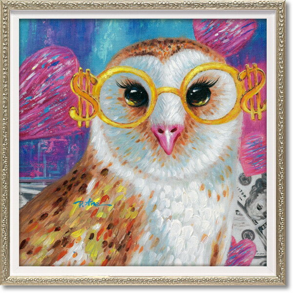 絵画 額入り オイルペイント 【キャリア オウル(Sサイズ)】 プレゼント インテリア 雑貨 壁掛け 油絵 リビング 玄関 引越し祝い アート ポスター 飾り 贈り物