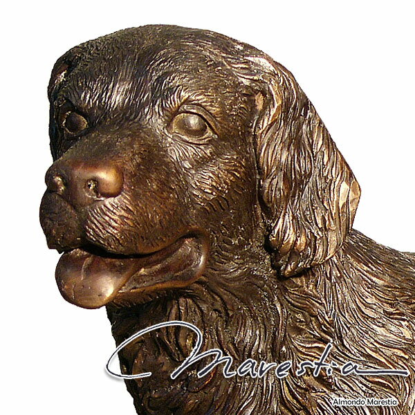 Marestia ゴールデンレトリバー オブジェ マレスティア インテリア置物 【オーナメント 置き物 彫刻 真鍮 ブロンズ】【犬 ドッグ レトリーバー】【庭 ガーデン テーブル 玄関 店舗装飾品】 【送料無料】 [2]