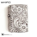 Zippo 純銀ジッポーライター Silver King シルバーキング USV4(No.15) ハイポリッシュ・ミラー/スターリングシルバー 925 手彫り/...