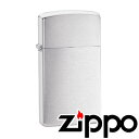 Zippo スリム ジッポーライター No.1600 Brushed Chrome ブラッシュ・クローム クロム サテーナー サテン ヘアライン 無地 定番 喫...