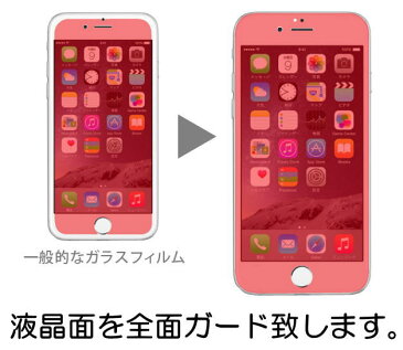 【メール便送料無料】選べる2タイプ クリア＆ブルーライトカット 強化ガラス iPhone X/iPhone8,iPhone8 Plus/iPhone7 iPhone7 Plus iPhone6s iPhone6s Plus iPhoneSE/5S/5C/5 全面保護 ガラスフィルム ガラスフィルム+アルミフレーム 保護フィルム/iphone8/iphonex se