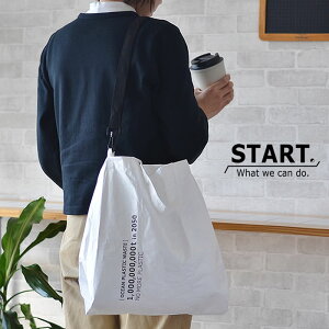 START. (スタート)　ショッピングバッグ エコバッグ 折りたたみ おしゃれ コンパクト 軽量 メンズ ショッピングバック エコバック 斜め掛け ショルダーベルト 肩掛け デュポン タイベック 丈夫 軽量 軽い シンプル 男性 JJ7100 JJ7101