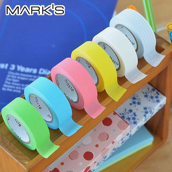 水性ペンで書けるマスキングテープ 小巻 15mm幅 FA04 maste マステ MARK'S マークス 収納 ラベリング 名前 整理整頓 パステル ビビット 白 ホワイト 方眼 デコレーション アレンジ シール かわいい シンプル 手帳デコ TODOリスト 新生活のサムネイル