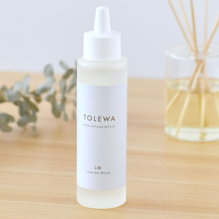 tolewa トレワ ディフューザー 詰め替え リードディフューザー リフィル 100ml 日本製 ローズシトラス ラベンダーウッディ ジャスミンブーケ ナチュラル インテリア おしゃれ 北欧 天然香料100％ ギフト プレゼント 癒し 女性 かわいい