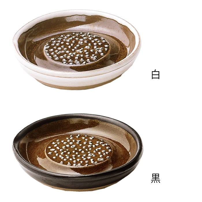 もとしげ おろし器 小 セラミック おろし器 にんにく しょうが 10cm 陶器 日本製 白 黒 食器 調理器具 ミニ 電子レンジ対応 薬味 わさび セラミック 石見焼 洗いやすい すりおろし 新生活 zakkashop-10020177 雑貨ショップドットコム サンプル画像2