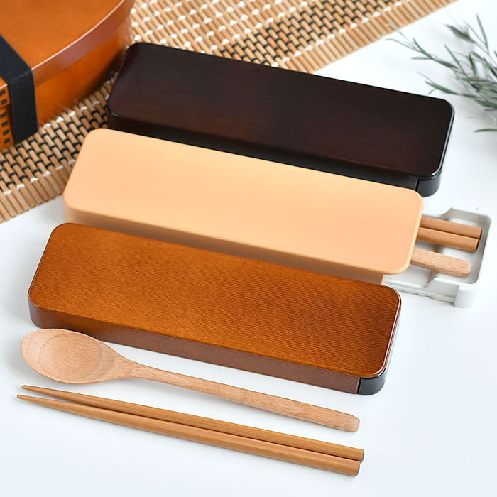 【11月25日はP最大10倍祭】箸 スプーン セット たつみや 18.0 木目スライドスプーン&箸セット スプーン 箸セット お弁当 スライド 大人 箸箱 男性...