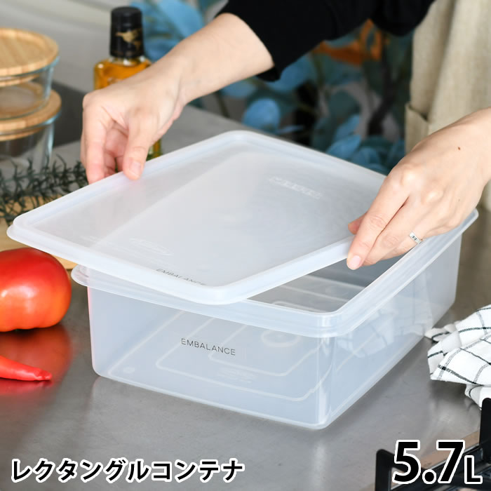保存容器 食品 エンバランス レクタングルコンテナ 5.7L 保存容器 大容量 野菜 ぬか床 お米 作り置き シンプル エンバランス加工 角型 プラスチック BPAフリー 鮮度 保持 鮮度保持 保存 キッチン フードストッカー 業務用 日本